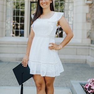 Alice & Olivia Eyelet White dress